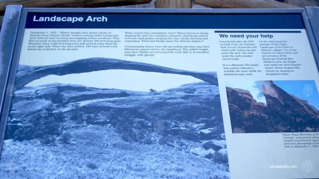 EEUU Utah Arches Landscape Arch Trail